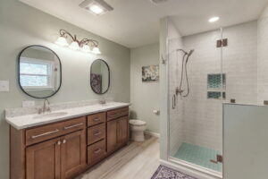 Coastal-mermaid inspired bathroom remodel completed in Virginia Beach
