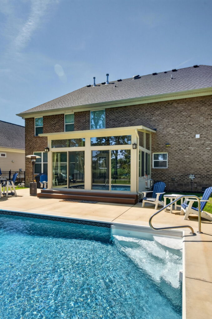 Beautiful Four Season Sunroom addition overlooking the pool in Chesapeake, VA