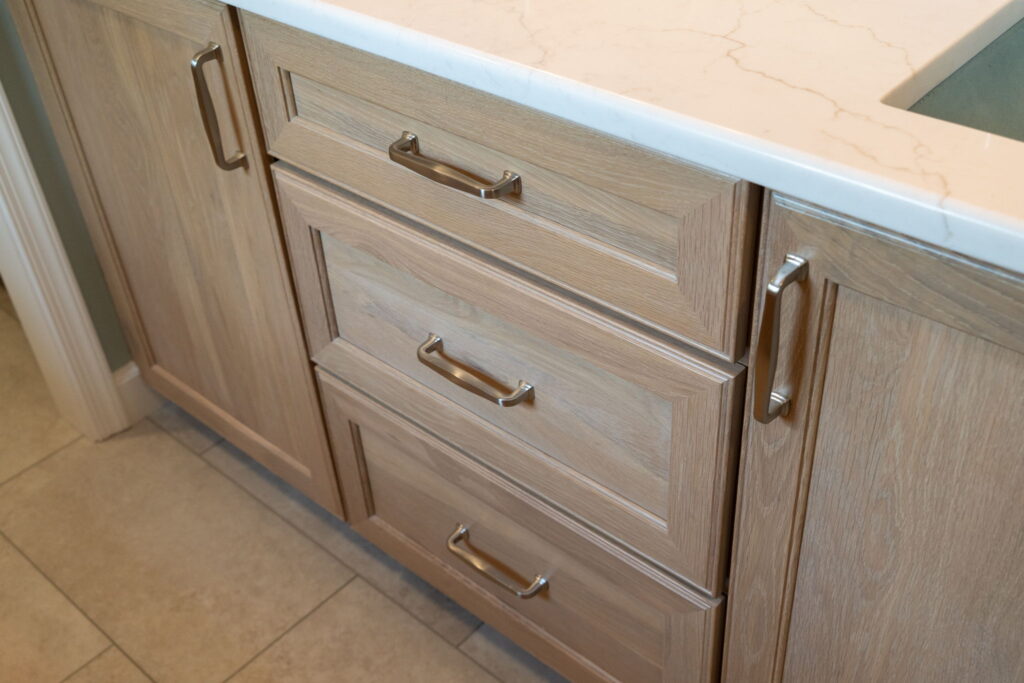 Custom shiloh cabinetry for coastal bathroom remodel in Virginia Beach