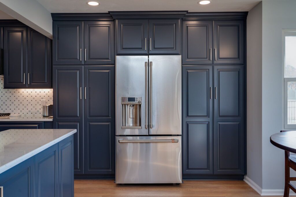 blue kitchen, blue cabinets in virginia beach