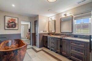 Steampunk inspired bathroom remodel by McDrake Remodeling