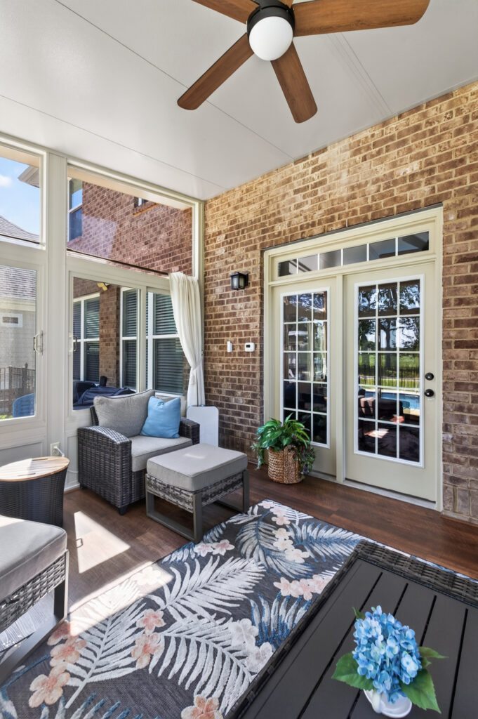 Bright Four Season Sunroom interior designed for relaxing and entertaining in Chesapeake, VA