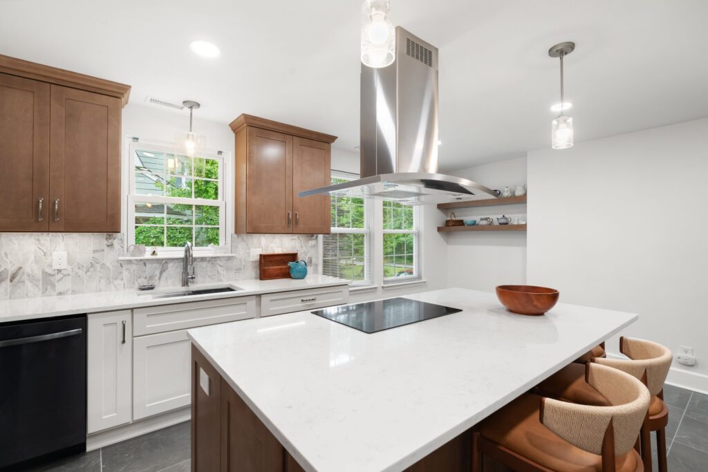 New recessed lighting and electrical for pendant fixtures installed — bringing brightness to every corner.
