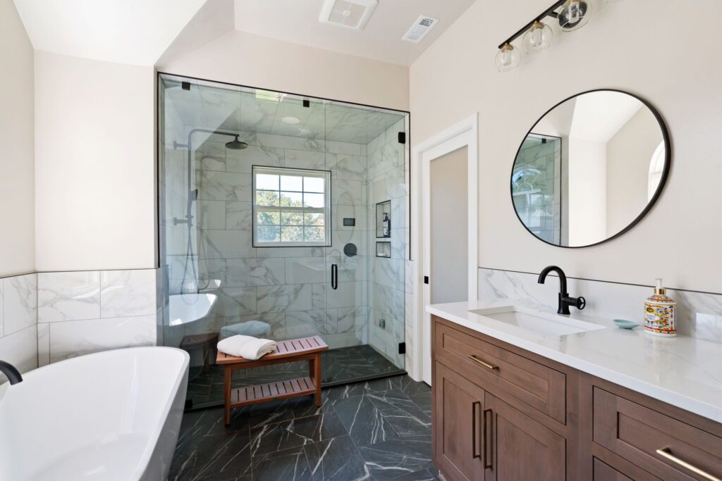 modern bathroom remodel in hampton roads