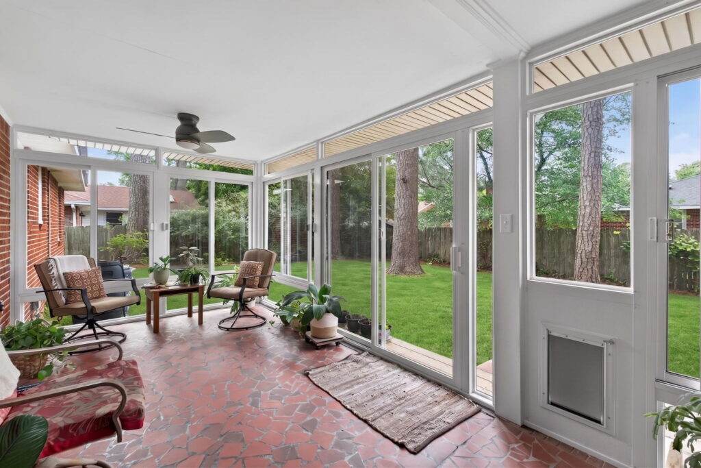 The family dog can now move freely between sunroom and yard.