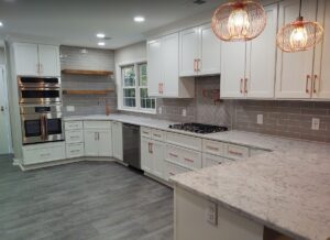 Modern kitchen remodel with copper accents