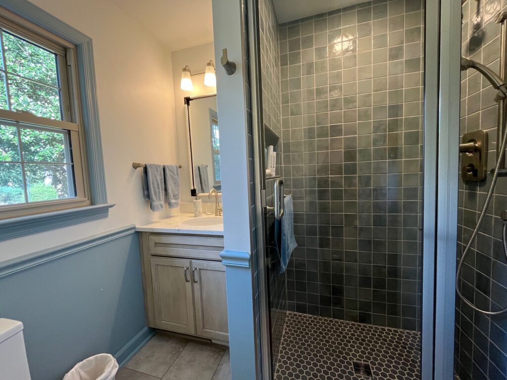 Beautiful utility room bathroom renovation in virginia beach by McDrake Remodeling