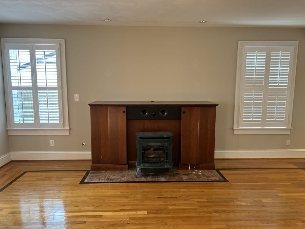 fireplace before renovation