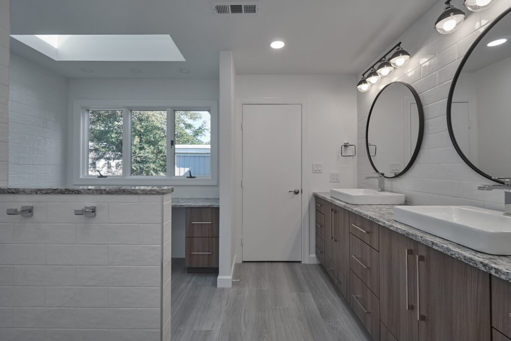 modern bathroom remodel in virginia beach